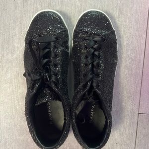 Lightly used black sparkle sneakers
